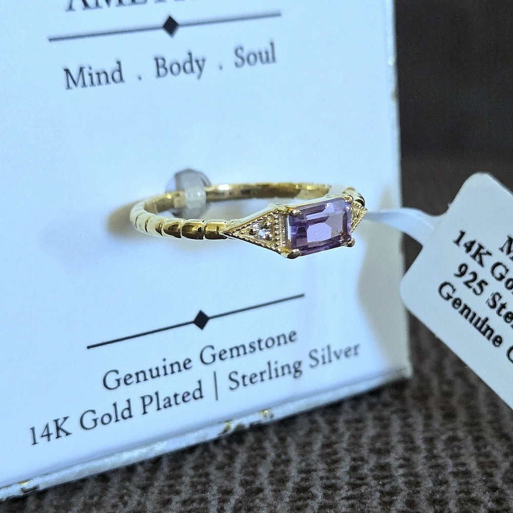 Shivam Amethyst💜 with White Topaz Ring💍 - NIB - Picture 15 of 16